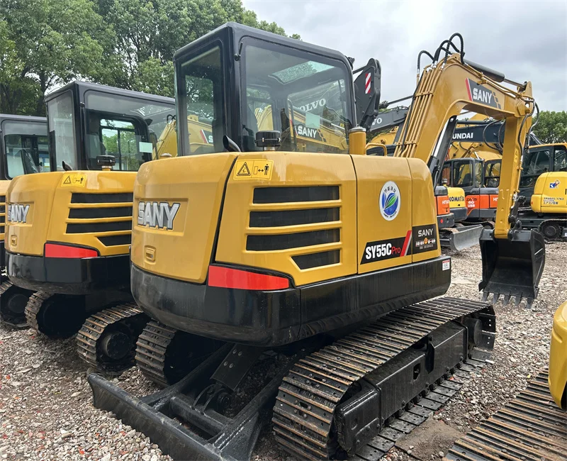 China made Sany sy55 5 Ton used excavators sany sy55 sy55c sy55c-10 sy55u sy55c pro mini crawler excavator digger SY55