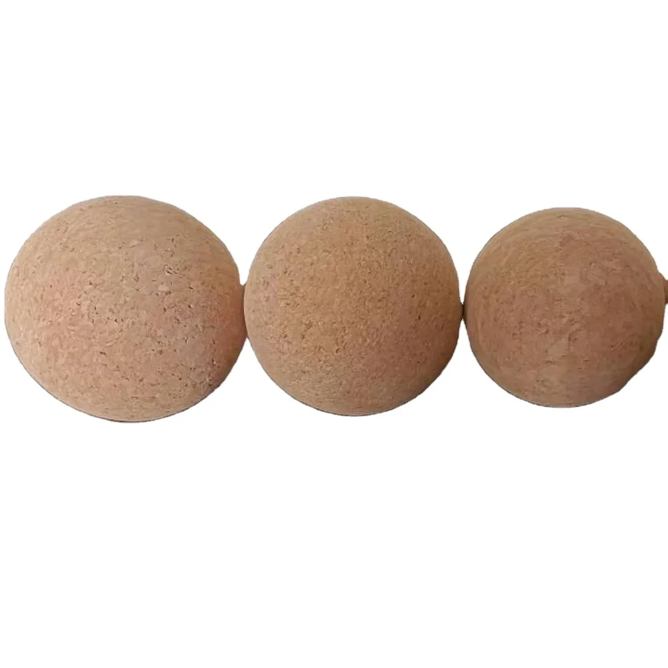 Factory Supply High Density Natural Wooden Foam Roller Fitness Muscle Massage Cork Yoga ball