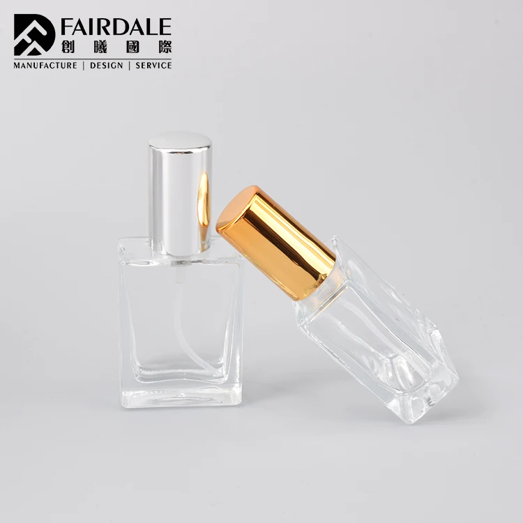Модный прозрачный стеклянный флакон для духов с алюминиевой крышкой, стеклянный флакон для духов 15 мл