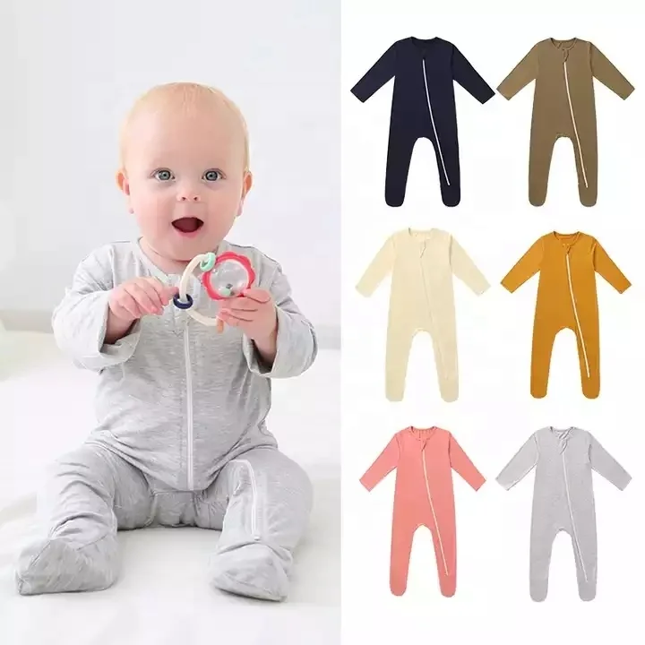 Bamboo Zipper newborn baby clothes bamboo baby clothes bodysuit jumpsuit  baby Pajamas romper onesie sleeper