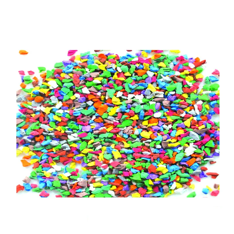 Varieties of EPDM granules for playground surface wetpour mixing with Pu binder