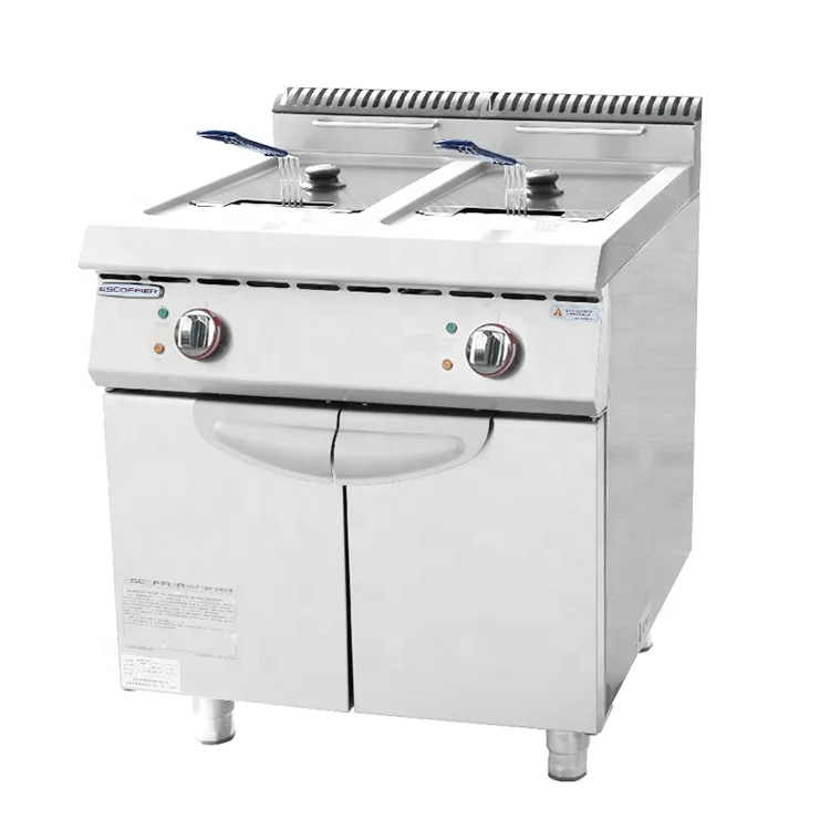 Double tanks industrial gas deep fryer
