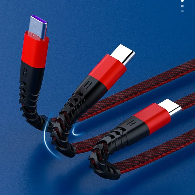 USB DATA cable Pure copper fast charging 1M 3A micro Type c PVC flat Data cable 3 ft mobile phone cable for Phone charger