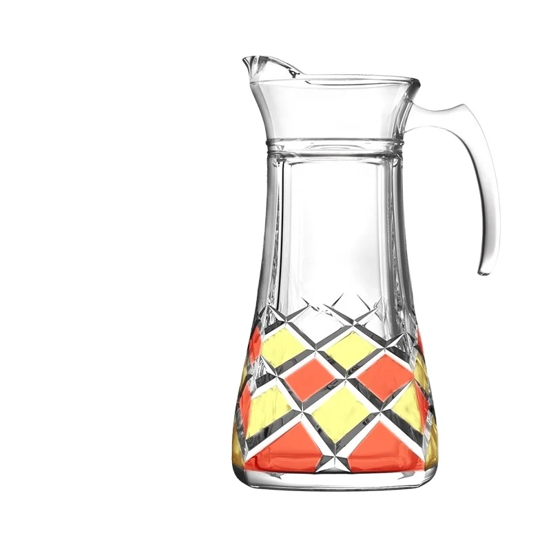 7pcs customized gold color 1 glass pitcher 6 cups glass drinking pitcher set cup sets drinks water jars glassware glasses
