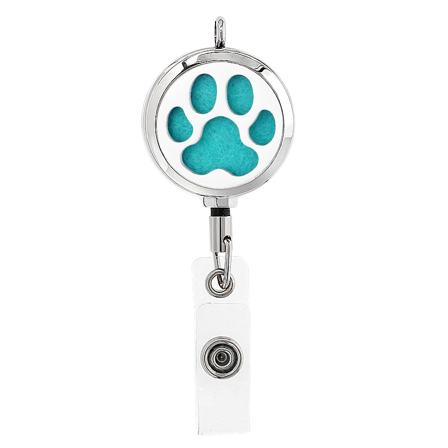 30mm Diffuser cross Locket Pendant Retractable Badge Reel  ID Name Card Badge Holder Clip Student Nurse Badge Holder best Gift