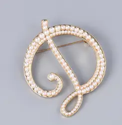2022011323 Pearls Letter Brooch