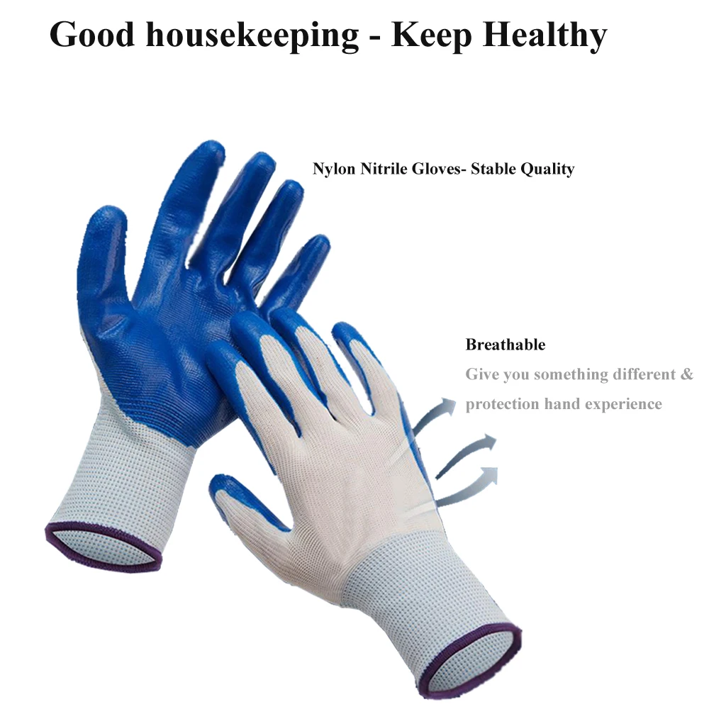 SANSHOU Hot Sale Latex PU Smooth Nitrile Palm Coated  Smooth Nylon Knitted Lining Safety Hand Work Gloves