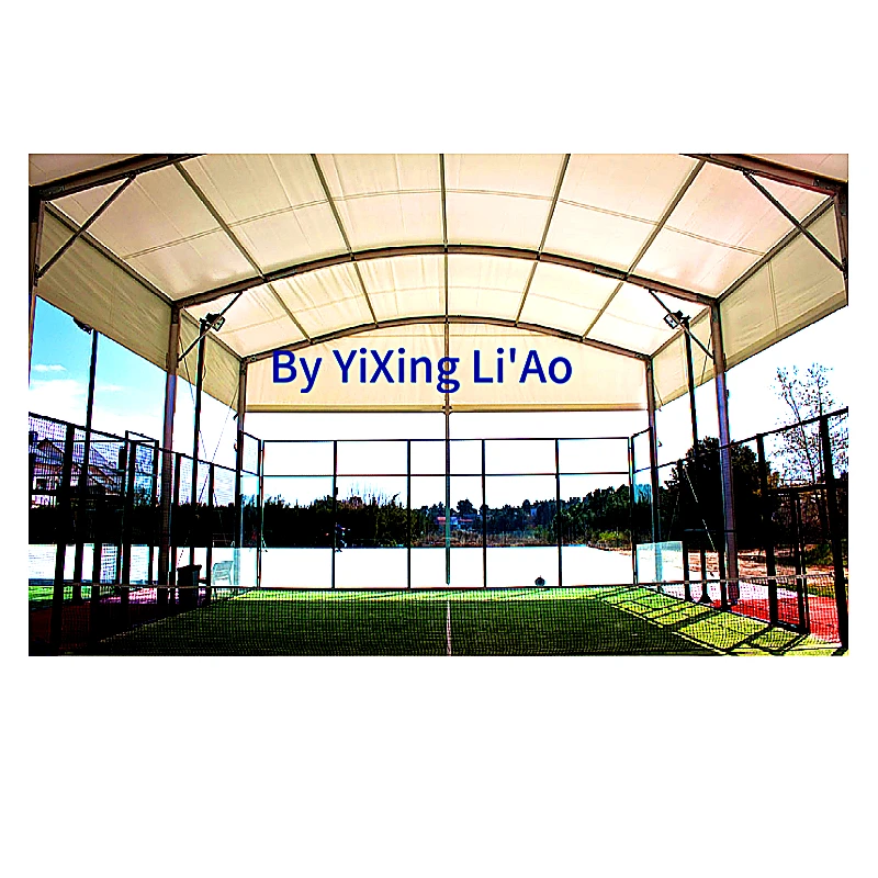 Chinese Golden supplier 3mm thickness galvanized poles panoramic padel court for tennis sport padel with roof or without