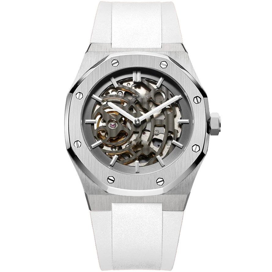 Stainless Steel Case 316L Wholesale Men Custom Mens Watch Luxury Mechanic Watches Skeleton 2022