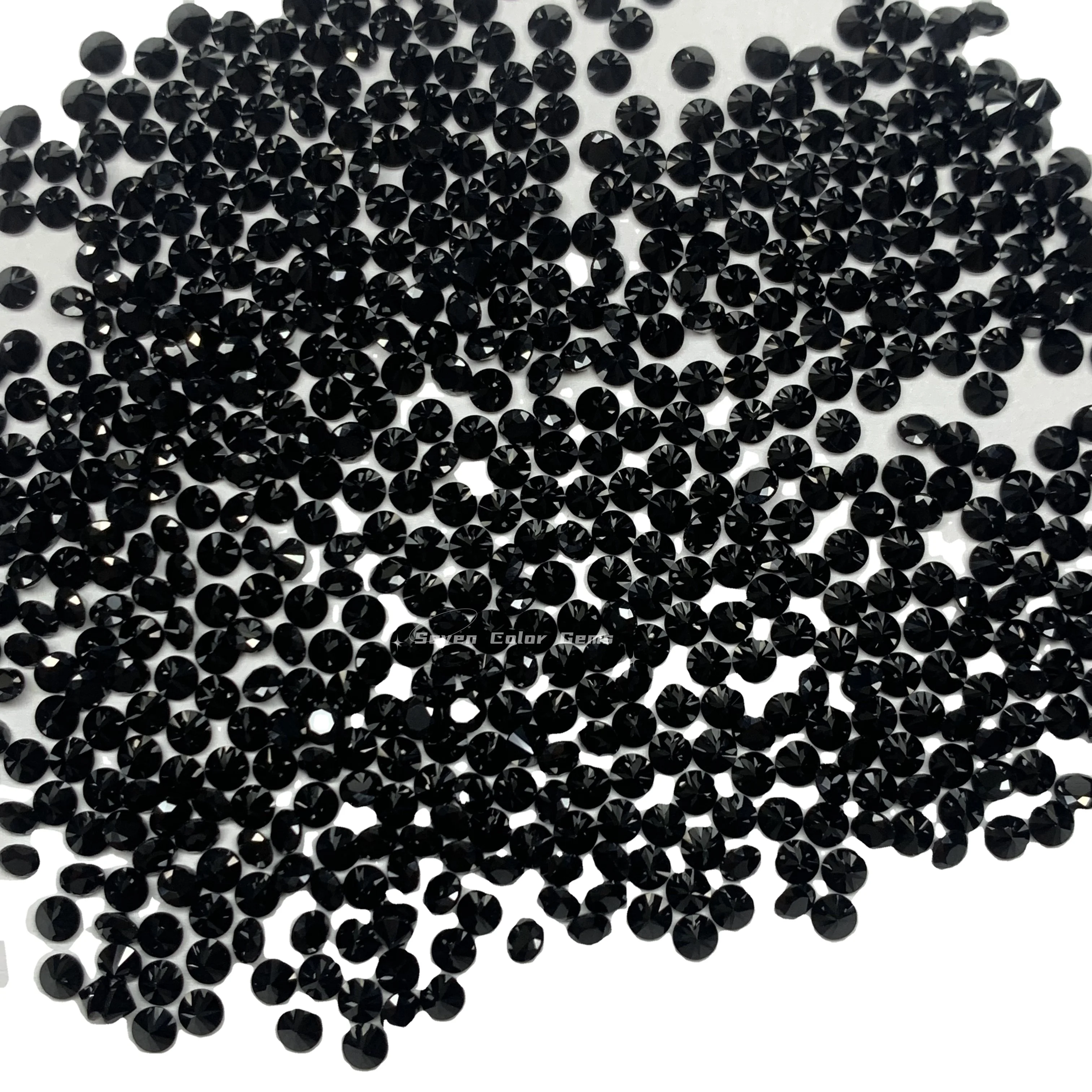 3mm Natural Black Spinel Semi-Precious Stone Cutting Machine Natural Spinel Rough Black Loose Stone