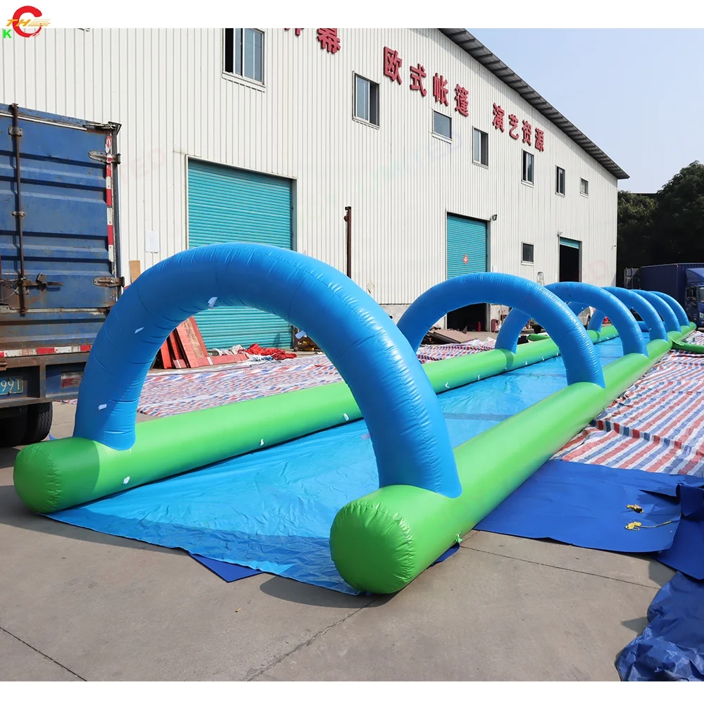 Free Shipping 30x3m inflatable water slide with arch for water spray tube inflatable slide the city long slip n slide