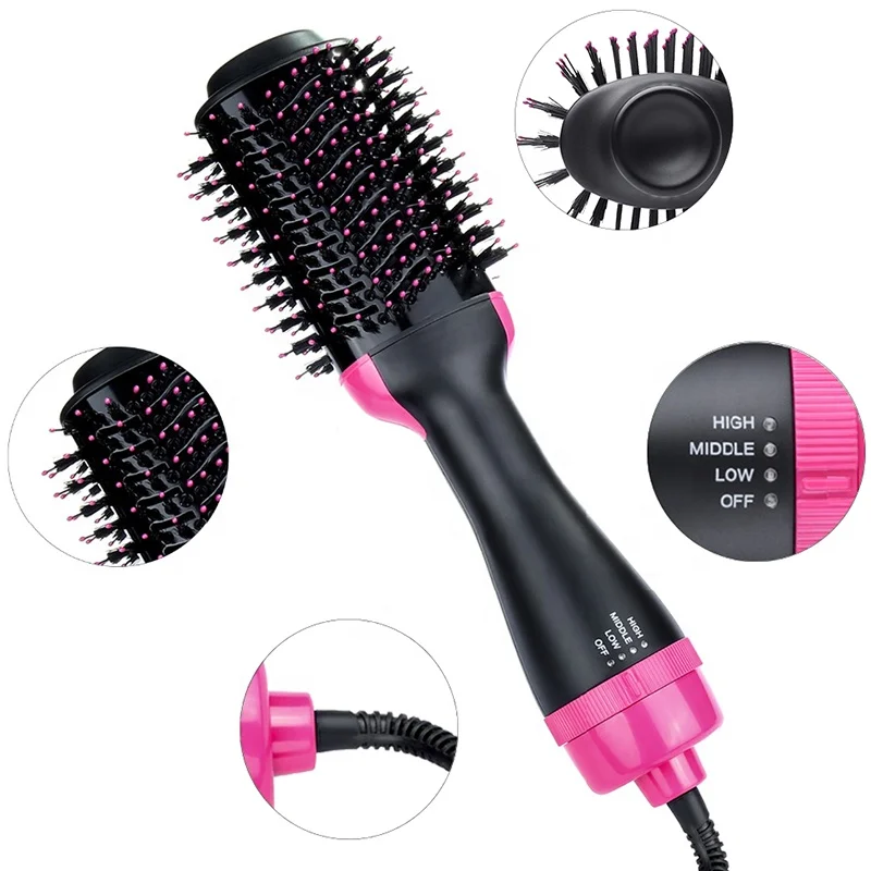3 in 1 Styling dryer Brush electrical rotating hot air comb hair brush straightener