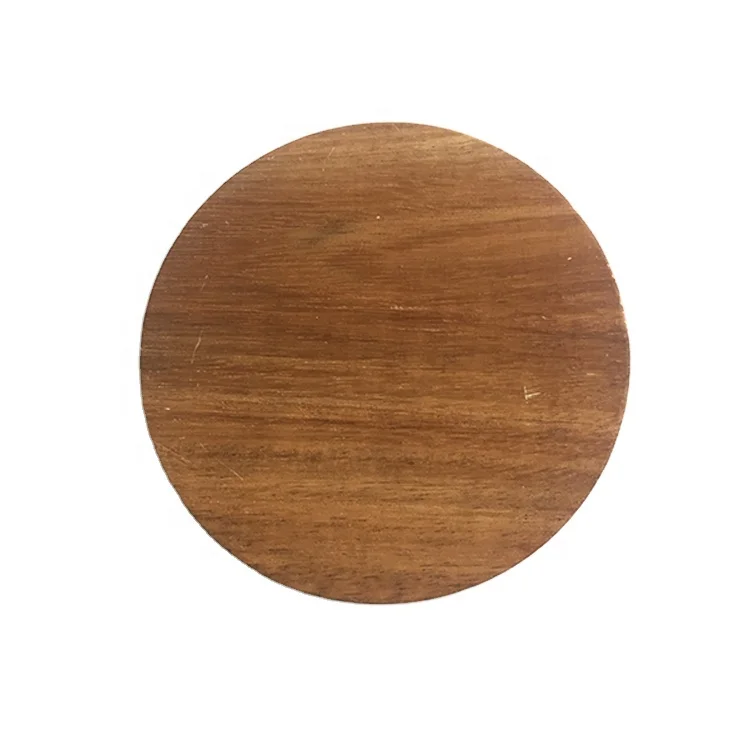 wholesale custom varnish acacia solid wood drink coaster coffee cup mat tableware bowl pad for household