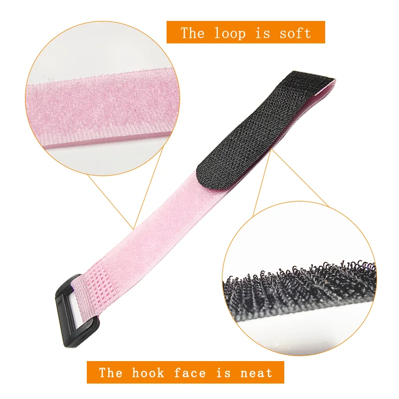 100%Nylon Multi-purpose Hook And Loop Cord Ties Reusable Colorful Adjustable Hook And Loop Strap Cable Tie With Buckle