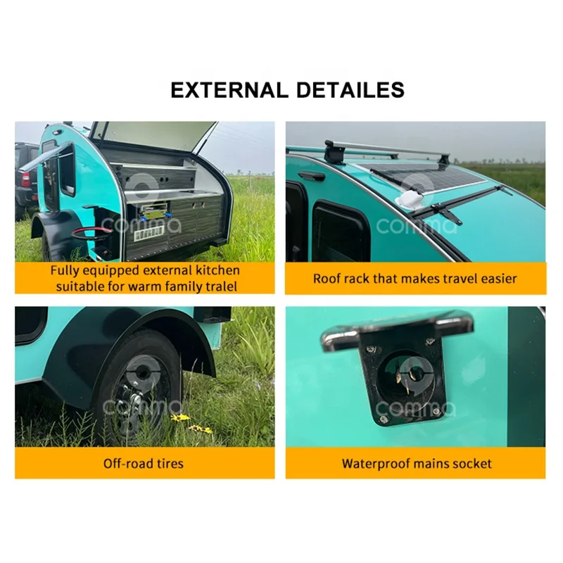 Movable small travel trailer caravan lightweight reboque de carro