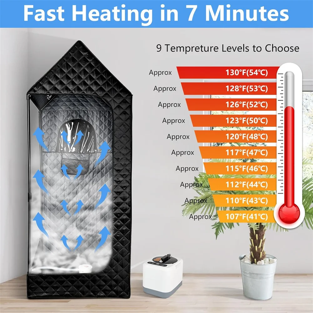 Customized 1000W 3.0L Portable Full Body Steam Saunas Tent Compact Sauna Home Sauna Portable Tent