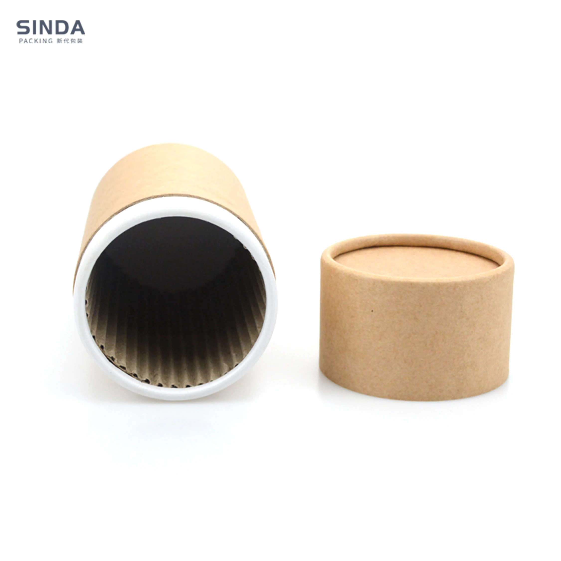 Recycled cylinder shape box custom cardboard paper tube package for gift kraft paper tube