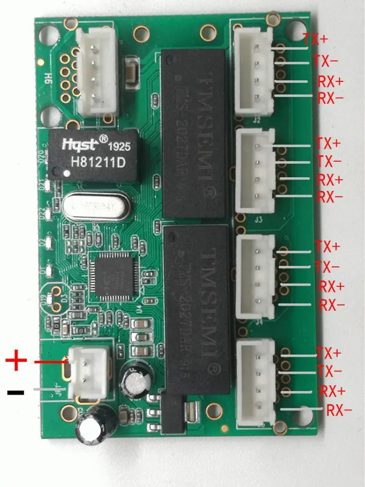 Factory price OEM mini 4 port ethernet switch with 1 uplink small printed circuit board