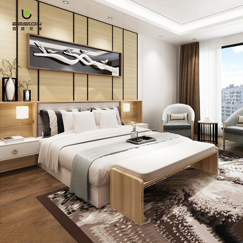 Мебель для гостиниц, деревянная кровать для гостиниц, татами-кровать по индивидуальному заказу, двойная кровать MFC, рама с хранилищем и изголовьем кровати