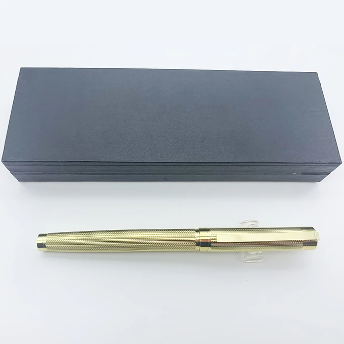 Promotion Luxury Classic Gold Metal Roller Pen set with Custom & box Logo Business Gift  Office Supplies 1.0mm metal roller pen