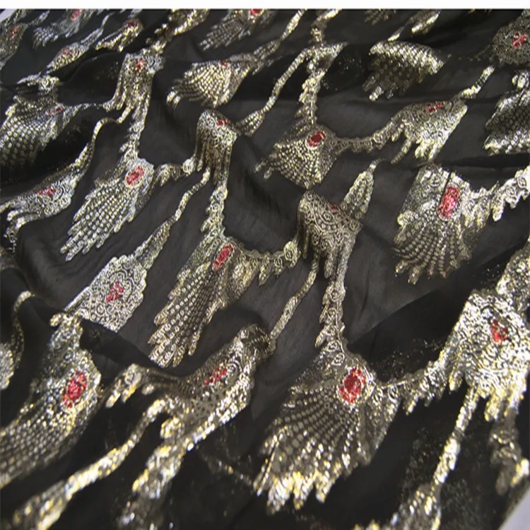 silk chiffon with lurex fabric silk lurex blended fabric silk jacquard urgiri fabric