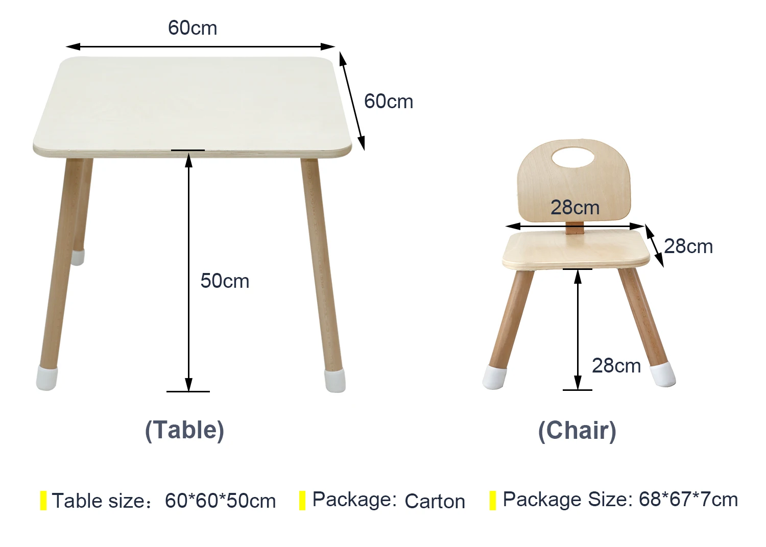 In stock China manufacturer OEM customization birch plywood natural color children desk for study