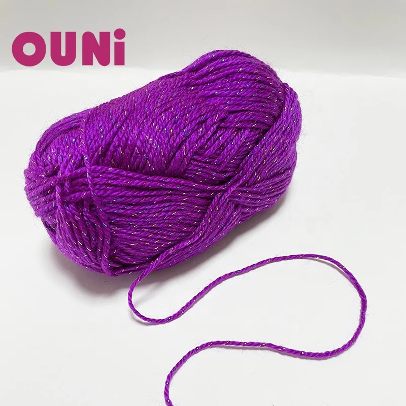 Popular In USA Glittery 100% Acrylic Blended Yarn  Lurex for hand knitting  Shinny Big Yarn  For