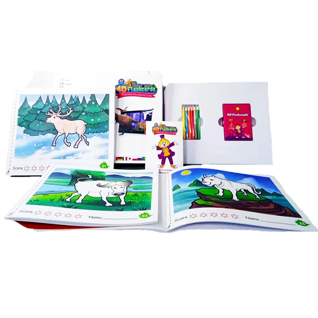 2022 augmented reality educational toys 4d flashcards for children leanging language with augmented reality books