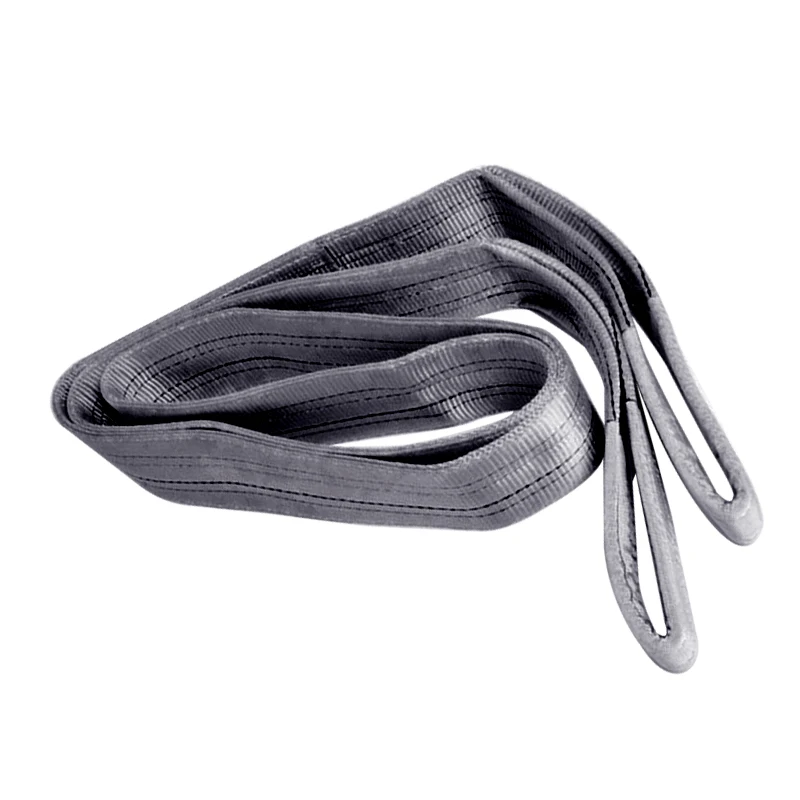 
100% polyester flat woven double eyes 4 ton webbing lifting belt sling 