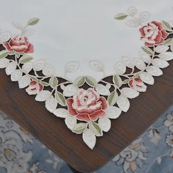 Lufu Luxury embroidered  table runner macramee table runner and placemats polyester rose embroidery tablecloth and table runner