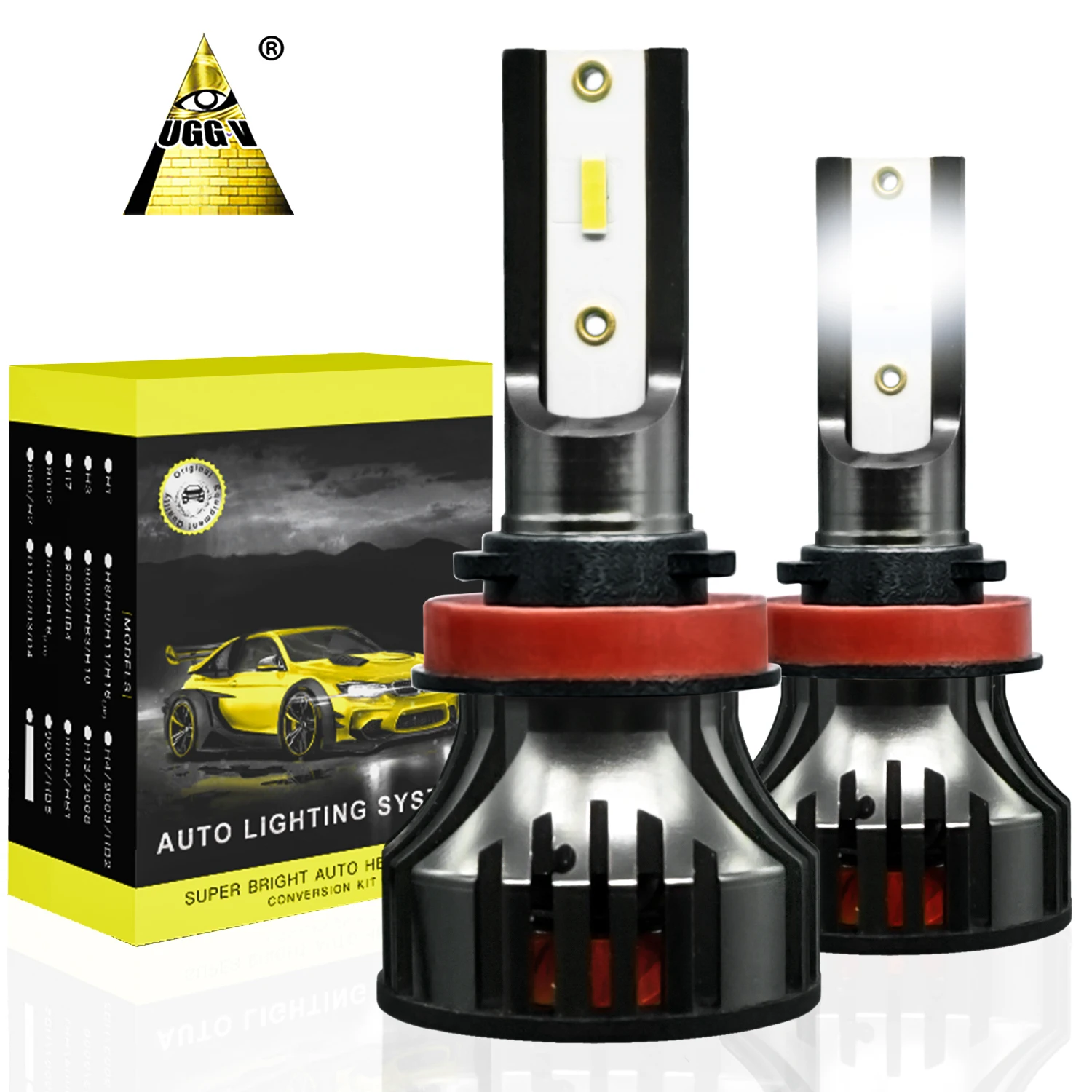 Uggv UG5S автомобильных фар Светодиодные лампы h7 h4 h8 9006 h13 9004 9007 h11 с 80w 9000lm 50000