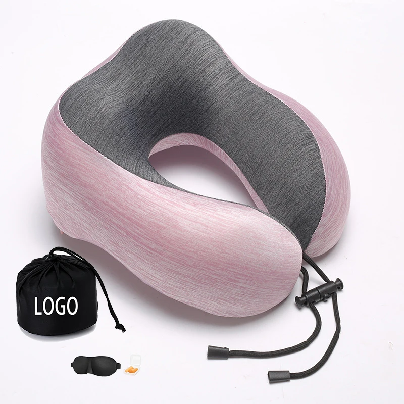 New Design Cooling Set Eye Mask Neck Rest Cushion 3 In1 U Shape Memory Foam Travel Neck Pillow
