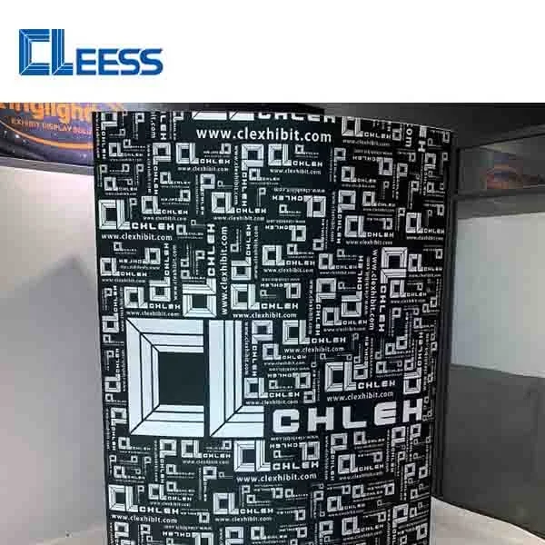 Easy Stand And Light Weight Portable Folding Back Light 10 Ft Curved Pop Up Product Display Standee