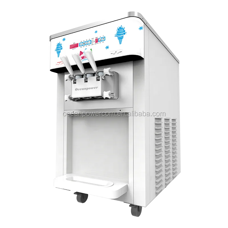 Oceanpower commercial Three Flavors Table top Soft serve Ice Cream Making Maker Frozen Yogurt Machine  with pre-cooling system