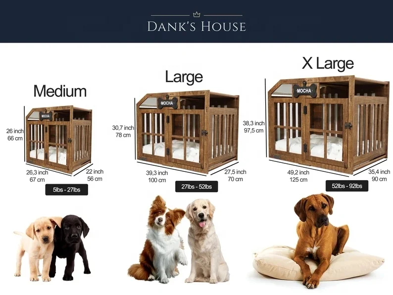 Modern Dog Pet Furniture Wood Crate Pet House Furniture Indoor Dog House Wooden Dog House Crate Pet Fence