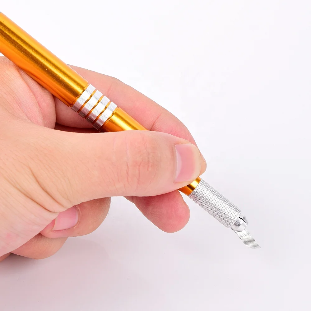 Double row needle manual pen blade 15 needle micro blade permanent makeup eyebrow tattoo 3D embroidery  Eyebrow Tattoo tools