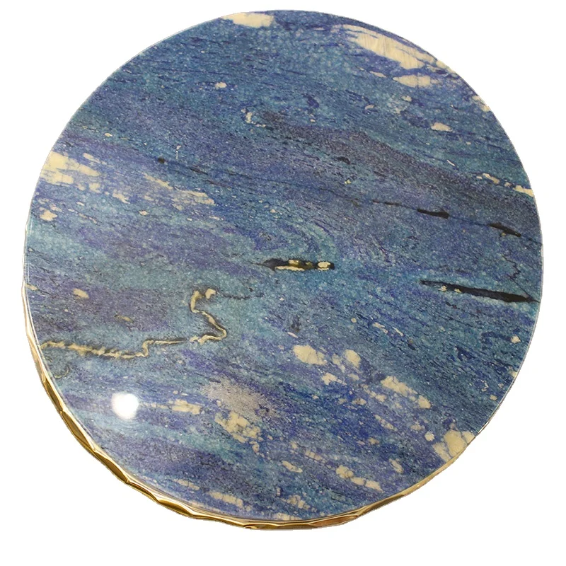 Professional Manufacturer Customized Blue Luxury Stone Coffee Table
