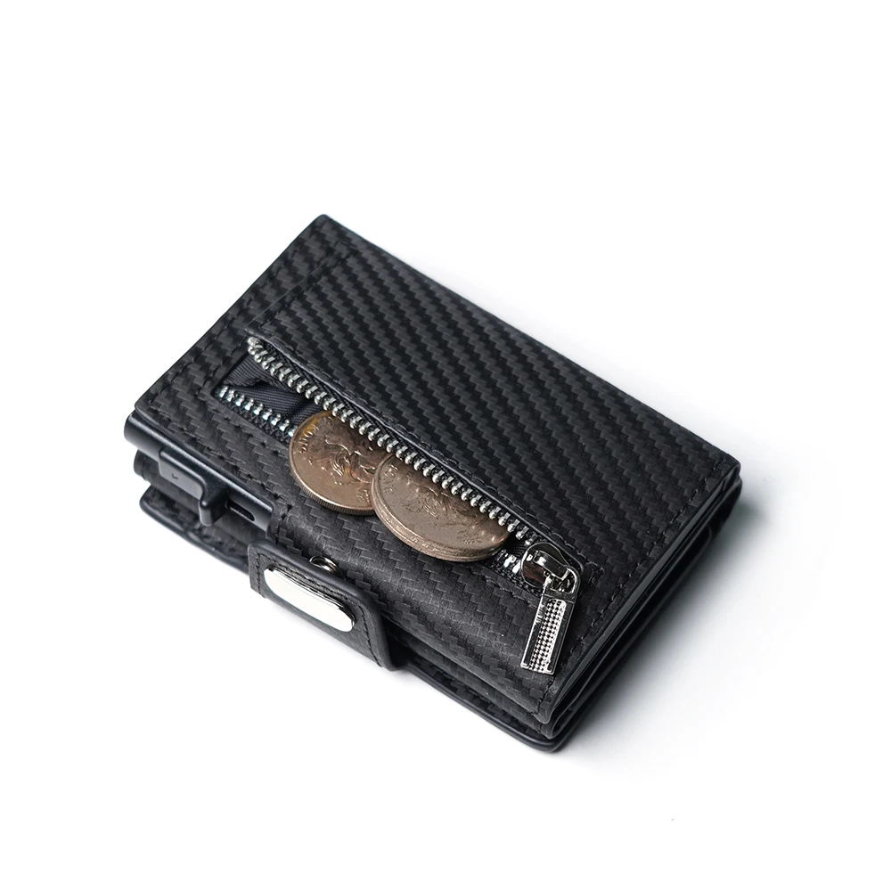 Customized New Pop up wallet RFID Slim Leather Pop Up Card Holder Wallet With Coin Pocket