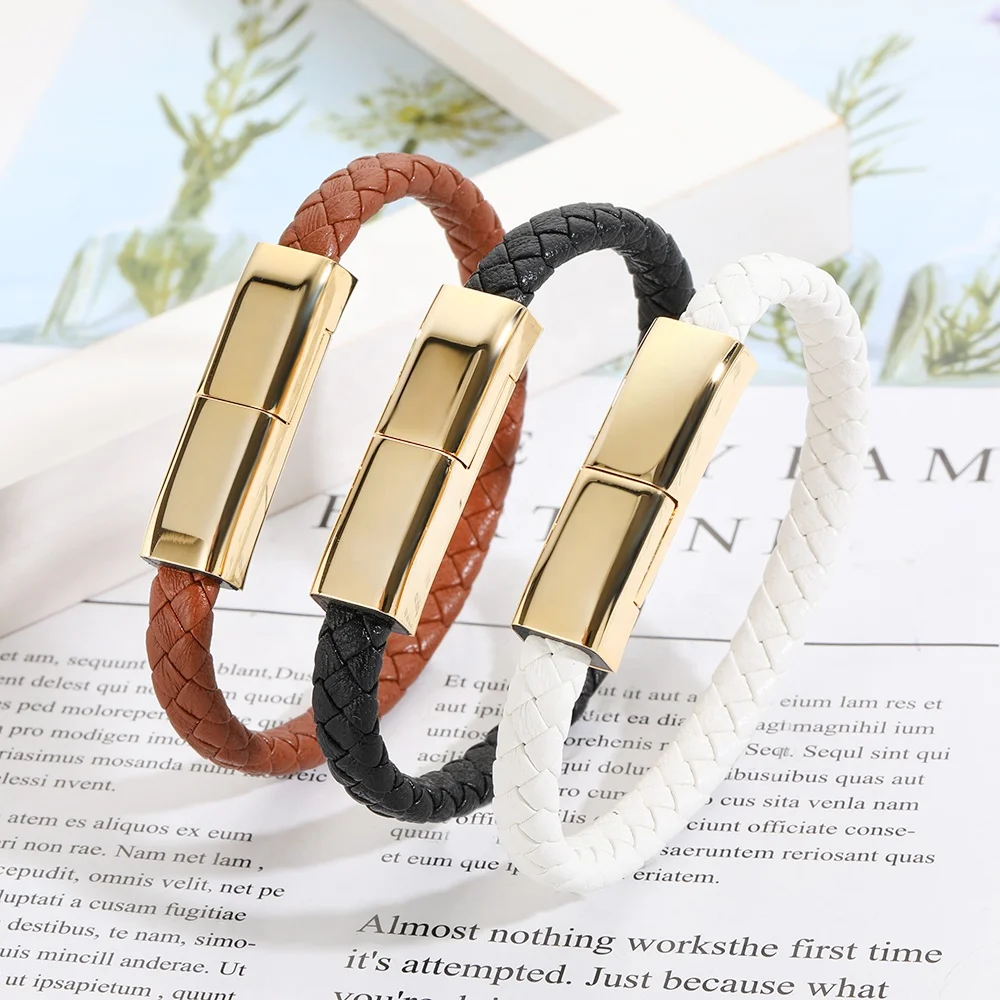 VEROMCA 2020 New Style Light Luxury Three Primary Colors Charging USB Portable Data Line Mobile Bracelet