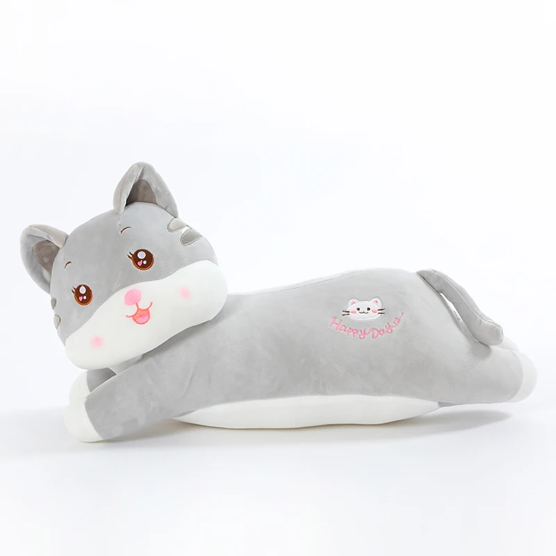 Comfortable Custom Anime Plush Long Cat Sleeping Pillow with Elastic and Super Soft Fabric