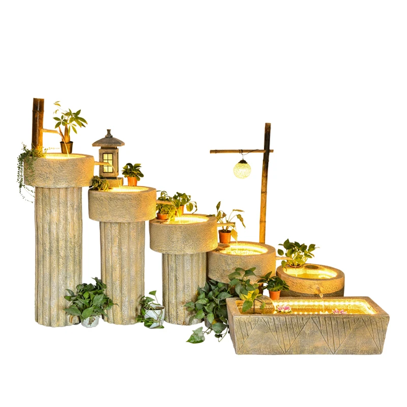 Water fountain garden decor waterfall casade fengshui interior water falls falling