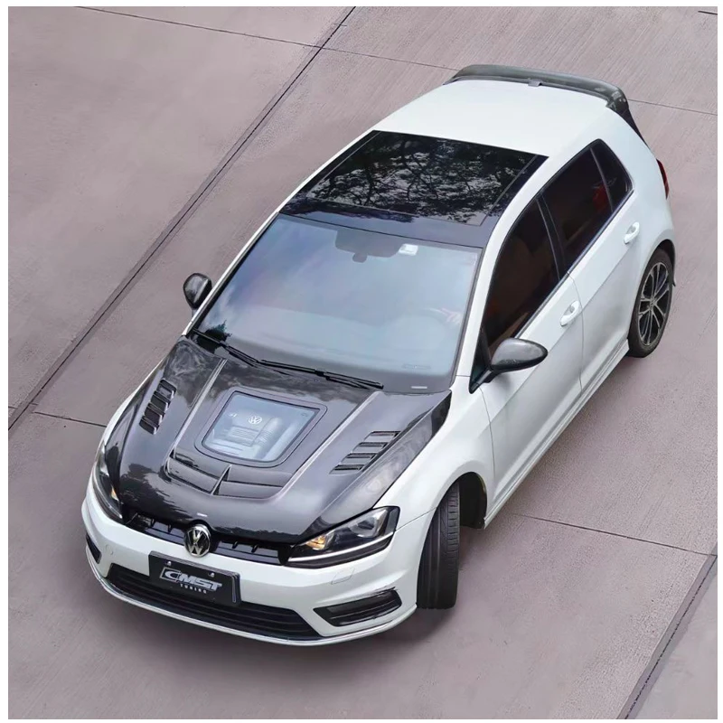 Для Volkswagen GOLF MK7 7 5 GTI R 2014-2019 высокое качество натурального углеродного волокна автомобиля CMST Стиль Капот Mk7.5 ковка из