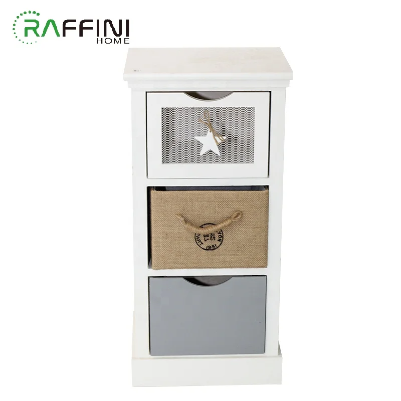 3 Drawers Cupboard Bedroom Bedside Cabinet Storage Organizer Living Room Fashion OEM Factory Custom Small Cupboards Wooden