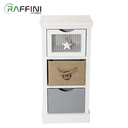 3 Drawers Cupboard Bedroom Bedside Cabinet Storage Organizer Living Room Fashion OEM Factory Custom Small Cupboards Wooden