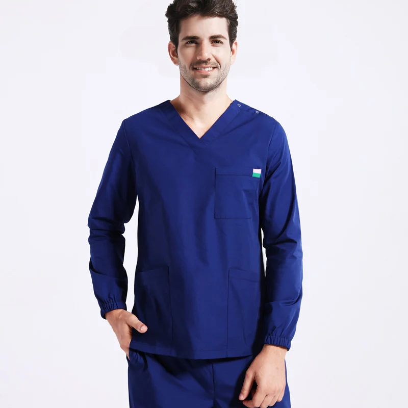 Cyalaa China Wholesale Hospital Uniform Suit Long Sleeve Unisex Medical Scrub Uniform Sets Clinic Sets Nursling Top +Pant