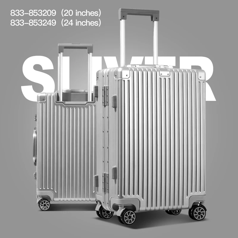 BOPAI custom logo 24 inches large travel luggage durable made stainless steel rod aluminum luxury suitcase for 20 inch