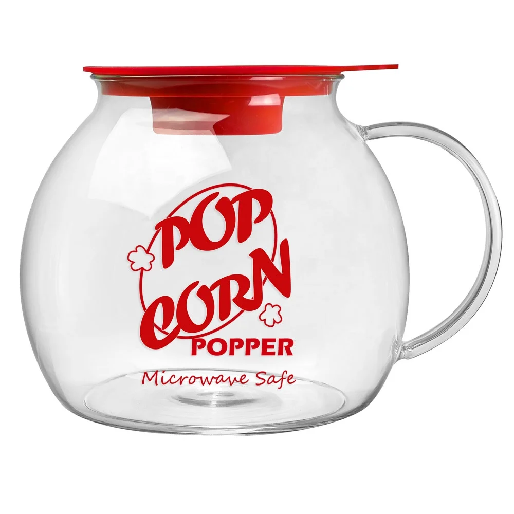
3.5 Quart Glass microwave popcorn bowl maker with silicon Dual Function Lid 