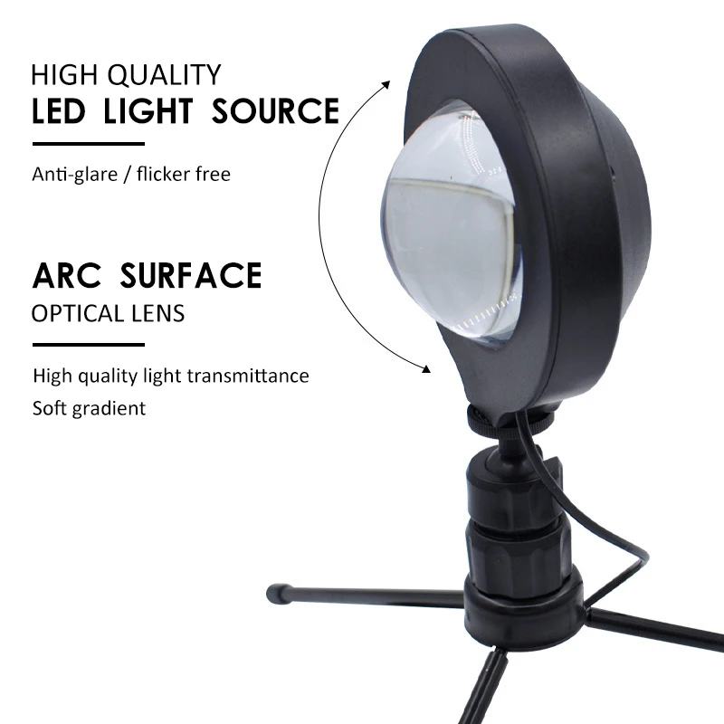 2022 New Product High Quality Cheap Price Low Shipping Cost Aluminum Alloy Sunset Projector Lamp LED Sunset Projection Light