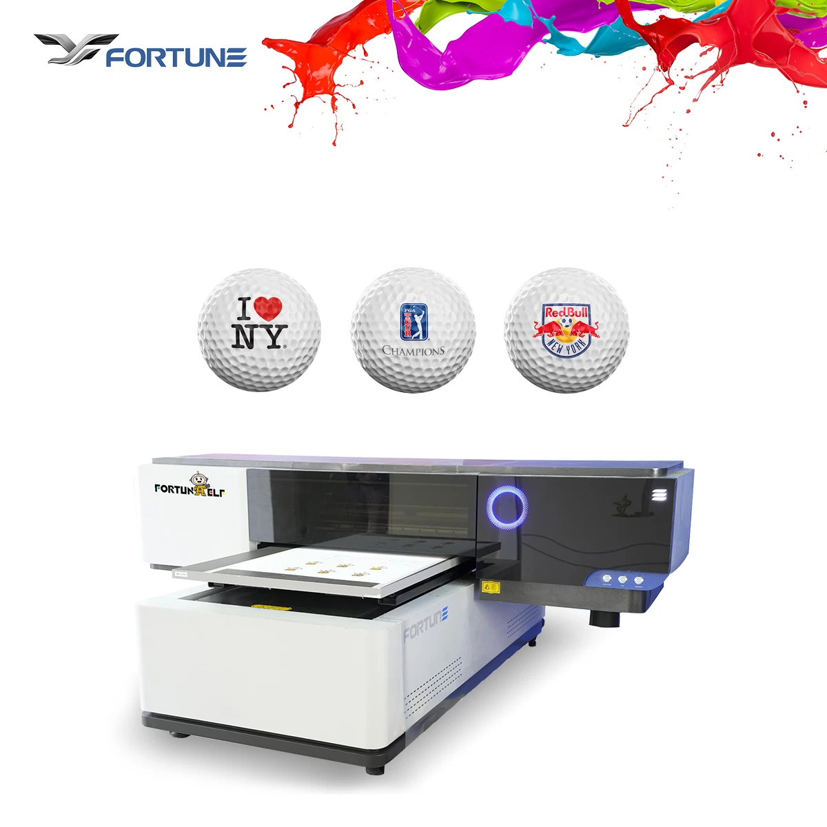 6090 UV flatbed printer with i3200 printer head phone case pvc card bottle golf ball uv printing machine