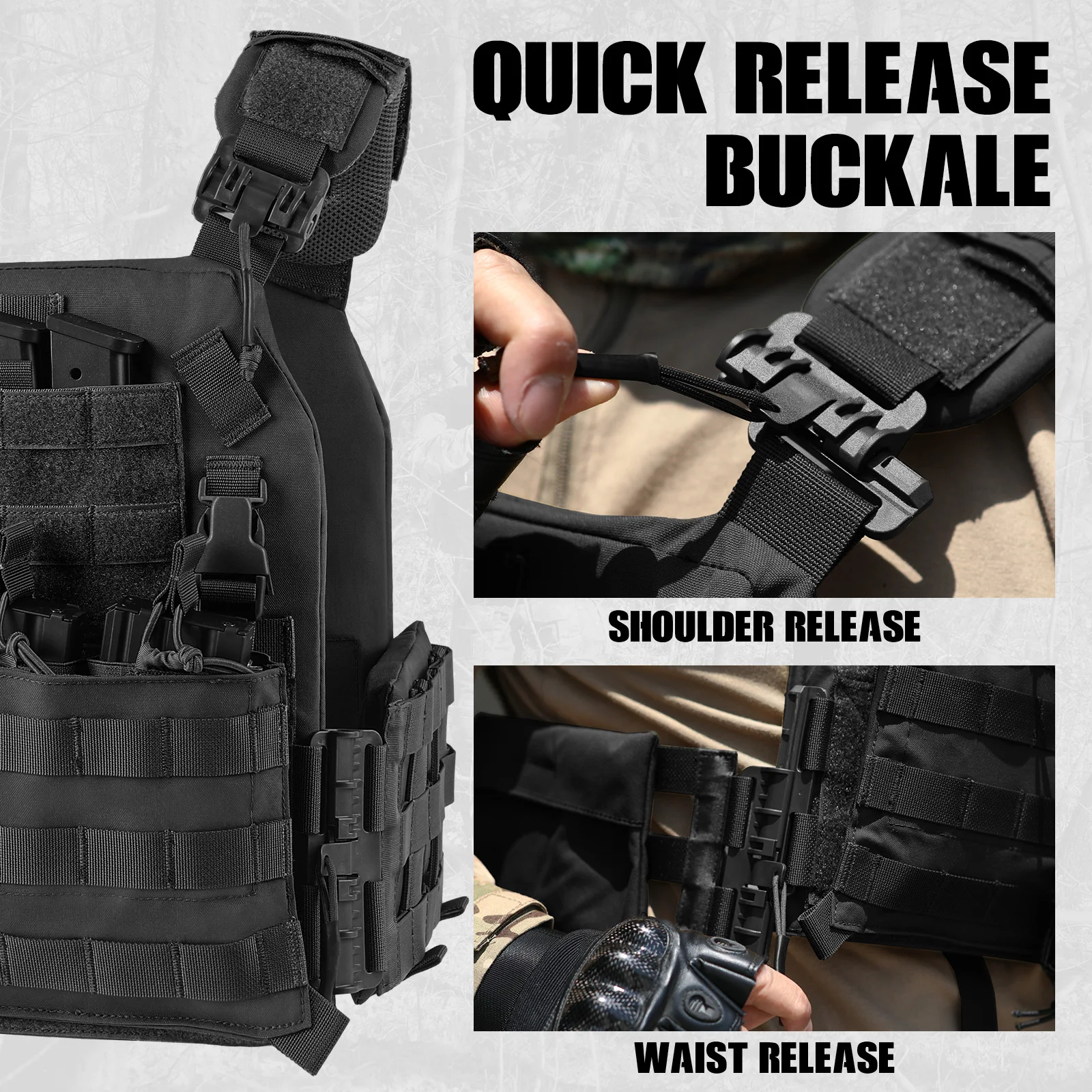 Factory Custom 1000D Nylon chaleco tactico multicam Plate Carrier Detachable Waterproof Black Combat 501 Tactical Vest